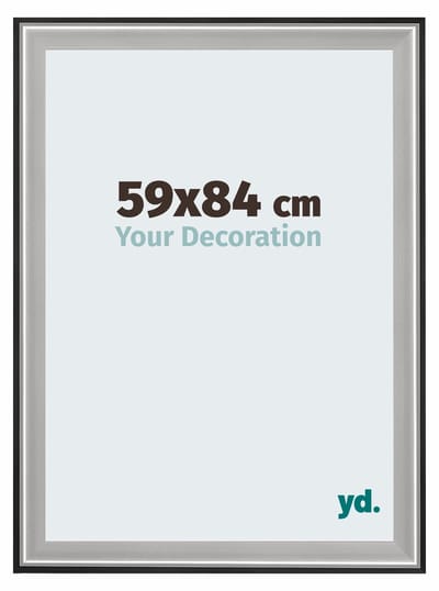 Your Decoration - Puzzellijst 59x84 cm - Zwart Zilver Gepolijst - Puzzellijst 1500-2000 stukjes - Hout Fotolijst - Birmingham