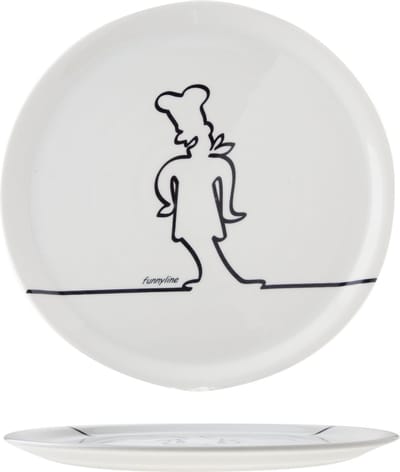 Cosy&Trendy Pizzabord - Ø 31cm - Wit Funnyline Zwart