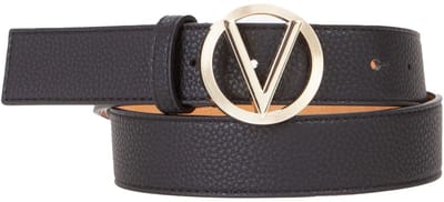 VALENTINO Riem Hampton Plaque Buckle Belt W85 Nero / Oro Zwart