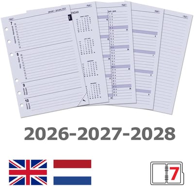 Kalpa 6207-26-27-28 210 x 144 mm A5 Organizer Papier NL EN 2026 2027 2028