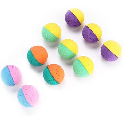 10 pièces   lot Coloré Jouet de Jeu pour Animal de Compagnie Chat Chaton Boules en Latex yellow