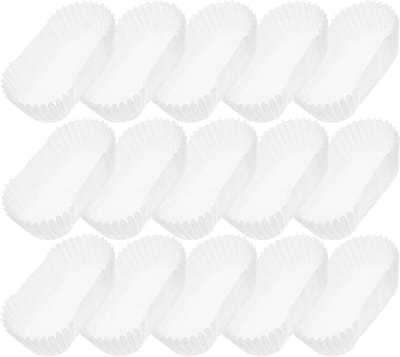 1000 Stuks Ovalen Papieren Broodvormen voor Taarten en Brood, Ideaal voor Muffins, Cupcakes en Mini Snacks (Wit)