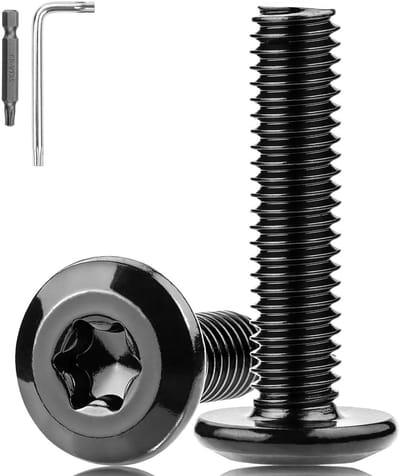 25x Zwarte Torx Machineschroeven M5 x 30mm - Platte Kop - RVS 304 - Voor Montage in Hout en Meubels