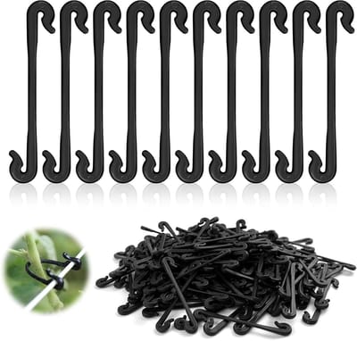 300 stuks plantenclips, duurzame tomatenhaken voor tomaten, aubergine, paprika's, bloemen, komkommers, druiven, wijnstokken of zaailingen (zwart)
