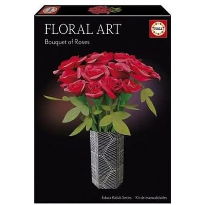 Kit créatif - EDUCA - Floral Art Bouquet de Roses - Création de roses en papier sans colle - Des 14 ans