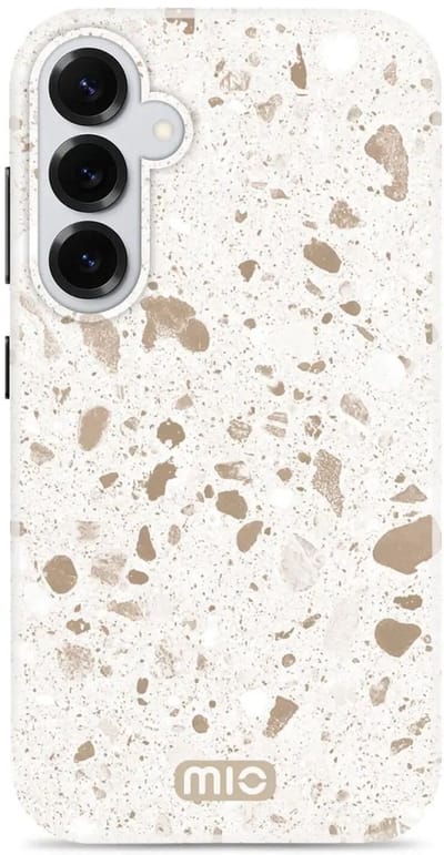 MIO by Mobilize Hoesje | Geschikt voor Samsung S25 Plus | Compatibel met MagSafe / Qi2 | Hard Shell Back Cover | Soft Terrazzo
