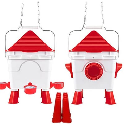 UniEgg® Smart Feeder 8,5 KG en drinker 8,5 Liter 2.0 – 4x Feeders en 4x cup drinkers | Slimme en hygiënische voeroplossing | Drinksysteem voor kippen en ander pluimvee