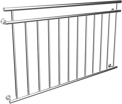Frans balkon - Balkonreling Balustrade - Balkonbeveiliging - Roestvrij staal - 156 x 90 cm - Zilver