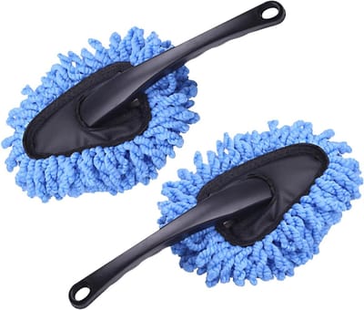 Microfiber Stoffer - Stofborstel - Auto Interieur - Herbruikbaar - 2 Stuks - Blauw