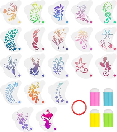 Set van 20 Oog Tattoo Sjablonen voor Kerstdecoratie, Verjaardagen, Carnaval en Cosplay - Perfect voor Face Painting en Creatieve Make-up