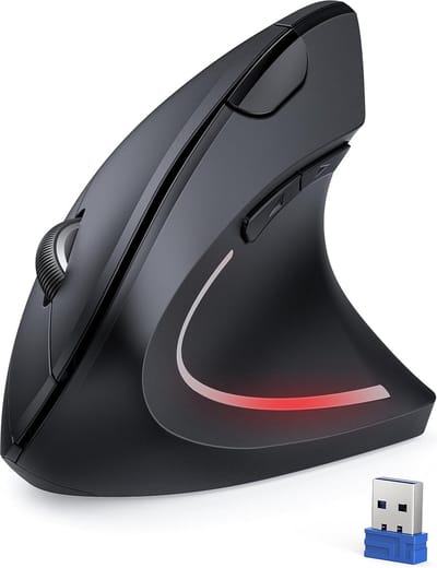 StayPowered Draadloze Verticale Ergonomische Muis - Ultiem Comfort en Precisie - Ergonomisch Ontwerp - Instelbare DPI - Draadloze Vrijheid - Geluidsreductie - Extra Knoppen - Voor Windows en Mac OS - Zwart - Levering Sneller dan Aangegeven!