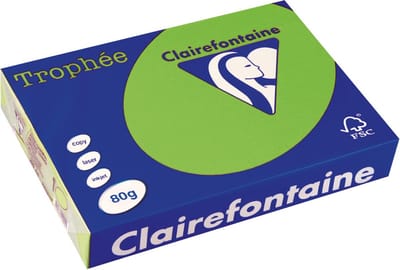 Clairefontaine Trophée Intens, gekleurd papier, A4, 80 g, 500 vel, muntgroen 5 stuks