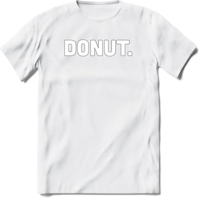 Donut - Snack T-Shirt | Grappig Verjaardag Kleding Cadeau | Eten En Snoep Shirt | Dames - Heren - Unisex Tshirt | - Wit - XL