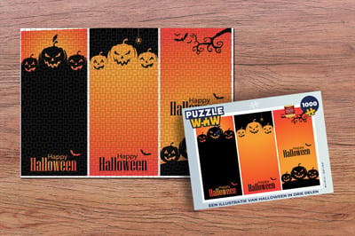 Puzzel Een illustratie van Halloween in drie delen - Legpuzzel - Puzzel 1000 stukjes volwassenen