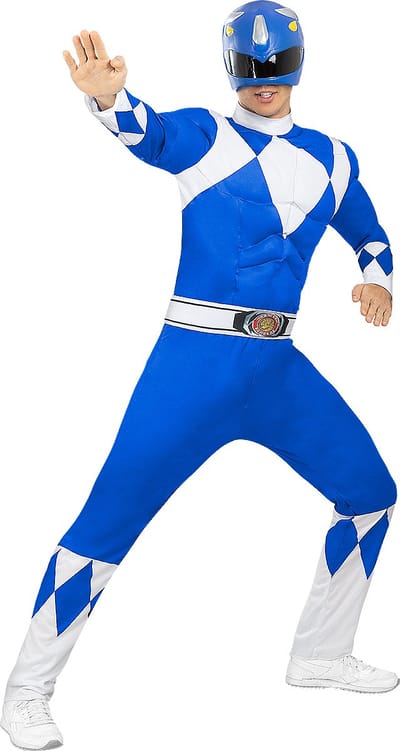 Funidelia | Blauw Power Rangerkostuum voor mannen - Films & Series, Superhelden, Tekenfilms - Kostuum voor Volwassenen Accessoire verkleedkleding en rekwisieten voor Halloween, carnaval & feesten - Maat M - Blauw