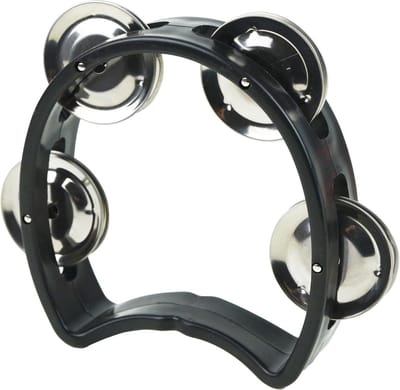 Kleine Tamboerijn - Handpercussie Instrument - Muziek Ontdekken - Halve Maan Design - 13x11x2.5 Cm - Zwart