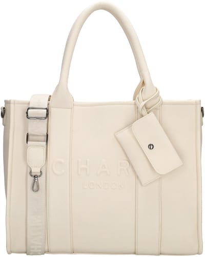 Charm London Bond Handtas - Schoudertas - 42 x 34 x 16 cm - Laptoptas 15,6 inch - Crossbody - Handige Etui - Gebroken wit
