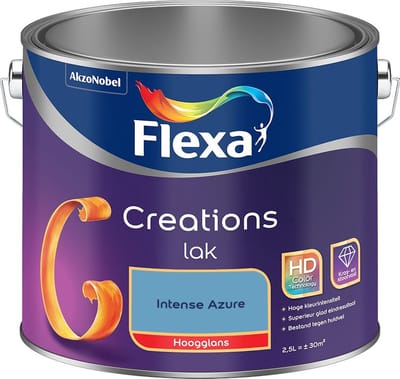 Flexa - Creations Lak Hoogglans - Intense Azure - Mengverf - 2,5 L