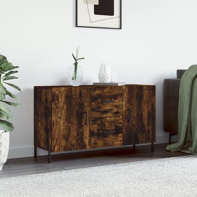vidaXL - Dressoir - 100x36x60 - cm - bewerkt - hout - gerookt - eikenkleurig