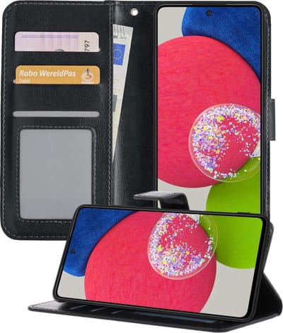 Hoesje - Geschikt voor Samsung Galaxy A52s 5G - Luxe Bookcase - Walletcase Hoes - Portemonnee - Cover - Telefoonhoes - Zwart