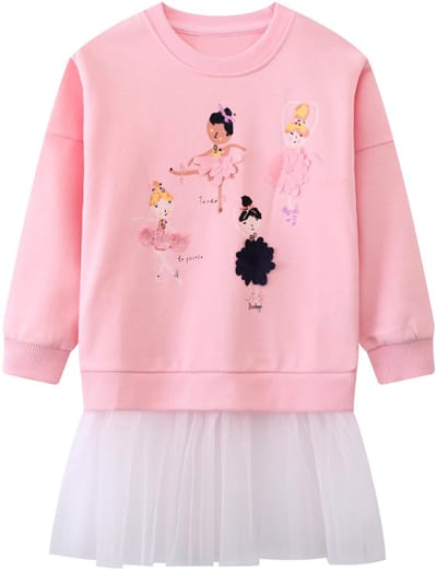 NTHProducts - Girls Sweatshirt - Casual sweater - Lange mouwen - Roze/Paarse - Kinderen 2-7 jaar - Comfortabel en stijlvol - Ideaal voor dagelijks gebruik
