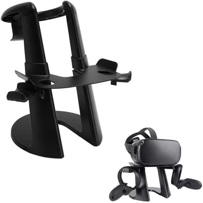 Allecto - Universele VR-standaard - VR-headset-displayhouder - Eenvoudige installatie - Zwarte ronde basis - Stabiel en veilig - Geschikt voor alle...