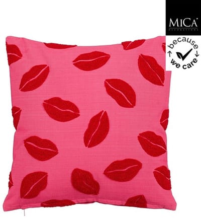 Kussen Lippen Roze - 45 x 45 x 10cm
