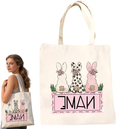 Easter Jute Mand met Handvat, Perfect voor Kinderen, Paasdecoratie, Paaseieren Verzamelmand, Roze Design