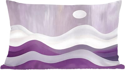 Sierkussens - Kussentjes Woonkamer - 60x40 cm - Golven - Heuvels - Abstract - Paars