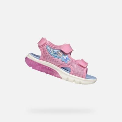 GEOX SANDAL CIBERDRON MEISJES Sandalen - ROZE/LICHTBLAUW - Maat 24