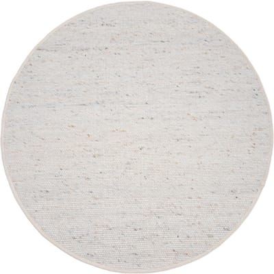 Vloerkleed Scott Beige Rond ø160 cm - Wol Platgeweven Vloerkleed – Japandi / Tijdloos Modern Design