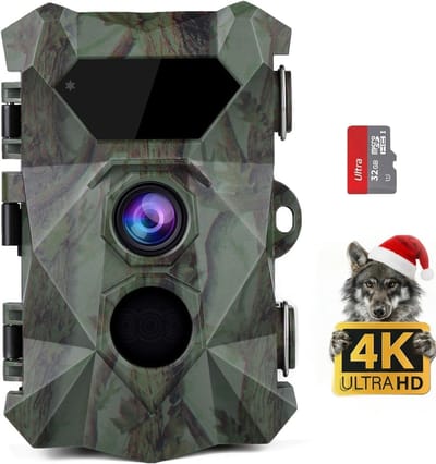 Wildcamera - Trailcamera Outdoor - Dierobservatie Beveiliging - 4K Video Nachtzicht - 35m Bereik - Groen