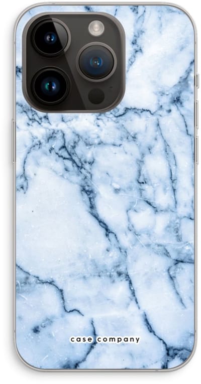Case Company® - Hoesje geschikt voor iPhone 14 Pro hoesje - Blauw marmer - Soft Cover Telefoonhoesje - Bescherming aan alle Kanten en Schermrand