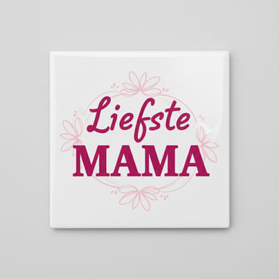 Liefste Mama Tegel – Liefdevolle Moeder Quote Wanddecoratie – Keramische Tegel 15 x 15 cm