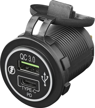 ProPlus USB Inbouw Snellader - Type A + C 2-weg - 12/24V 3A- Oplader Auto - USB Charger - Autolader 2 Poorten