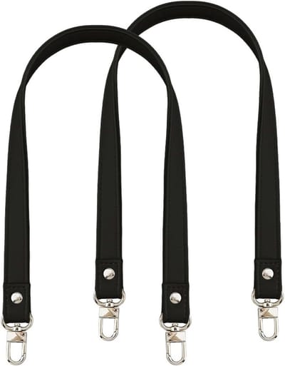 Zwarte Leren Tasriem 64cm Vervangende Handgreep voor Schoudertas met Alloy Sluitingen en PU Leren Strap Accessoires voor Handtassen en Portemonnees