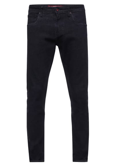 Zwarte denim jeansbroek "MELVIN" slim fit katoen-stretch