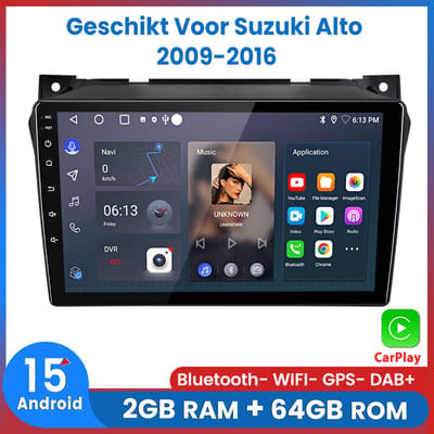 Awesafe Autoradio - Geschikt Voor Suzuki Alto 2009 t/m 2016 - Ram 2GB + Rom 64GB - 9 inch Android 15.0 CarPlay Autoradio - Draadloos CarPlay & Android Auto - Bluetooth & WiFi - GPS Navigatie - 2009 2010 2011 2012 2013 2014 2015 2016