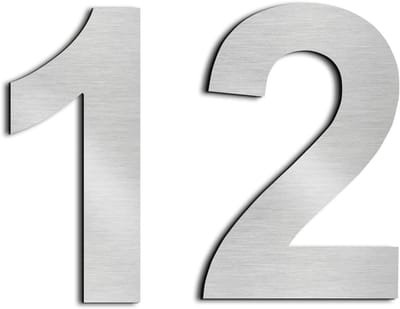 3 "Brievenbus Nummers Huisnummer Deurnummer Rvs Huisnummers Zelfklevend nummer Gemaakt van massief 304 Roestvrij Staal zilverachtig 3in/7.5cm (12)