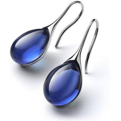 Vintage Boho Maansteen Dangle Oorbellen Antiek Zilver Kleur Blauw Oranje Steen Statement Dangle Oorbellen Voor Vrouwen Sieraden gray