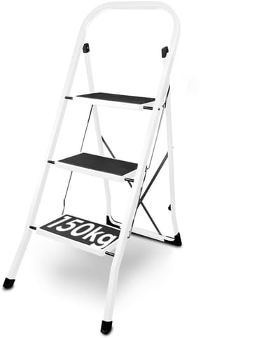 White-Label® Huishoudtrap 3 Treden - Keukentrap Inklapbaar - Opstapje - Wit en Zwart