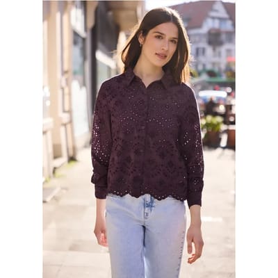 Blouse met lange mouwen en shiffleypatroon
