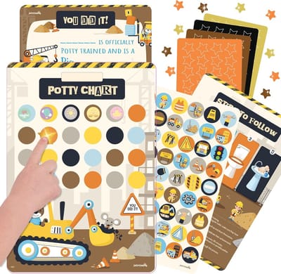 Zindelijkheidstrainingsschema - Potjeskaart - Peuter Training - Met Beloningsstickers - 30x23 cm