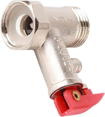 Dailygoods- Veiligheidsventiel 1/2" - Drukbegrenzingsventiel - Vernikkeld Messing - Drukontlastingsapparaat - Terugslagfunctie - Voor Warmwaterbereider - Drukventiel