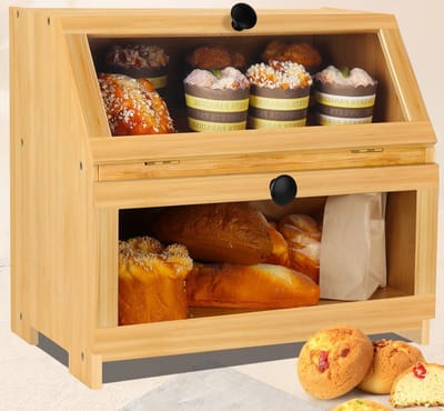 Broodtrommel Keuken - Broodopslag Container - Brood Vers Houden - Grote Capaciteit - 25x25x25 Millimeter - Natuurlijk