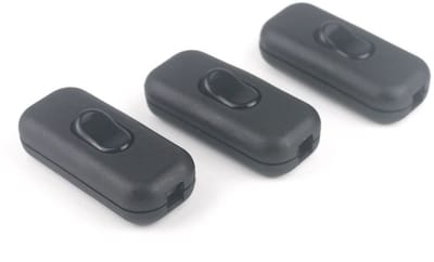 3 Stuks Tussenstekker voor 2 Draad en 3 Kern 250V 6A Voedingskabel Schakelaar voor Kleine Appliances of Lampen