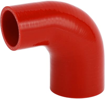 Dailygoods- Koelslang Silicone - 90 Graden - Binnendiameter 45mm/60mm - Rood - Meerlaags Geweven - Temperatuur tot 300℃ - Siliconenslang