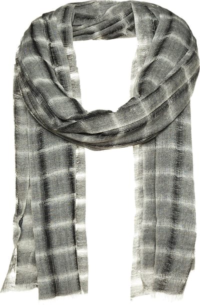 Amor Collections - Basket weave Sjaal - Boiled wol - Zwart - 100x200 cm