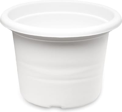 1x Garronda Plantenpot Bloempot - Kunststof - Rond - Plantenbak - Wit - ⌀15cm H=10,5cm - GD-NIC-Barcelona95