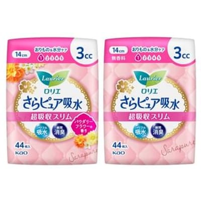 Kao - Laurier Sara Pure Absorption Super Absorbent Slim 44 pcs - Fragrance-Free